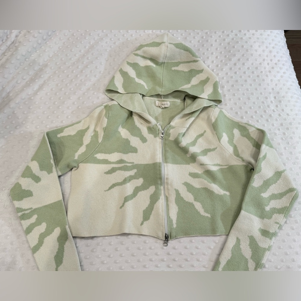 La Hearts Mint and Cream Knit Sweater